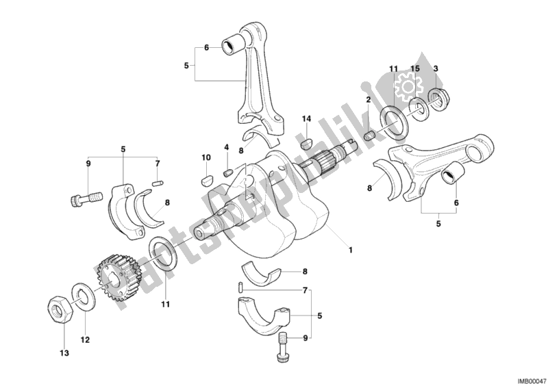 Alle onderdelen voor de Krukas van de Ducati Multistrada 1000 S 2005